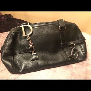 Vintage Christian Dior Logo Charms Boston Handbag